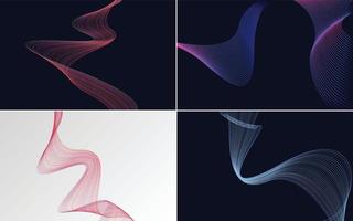 Collection of geometric minimal lines pattern set vector