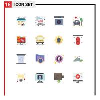 16 Creative Icons Modern Signs and Symbols of chat sofa play lamp website Editable Pack of Creative Vector Design Elements
