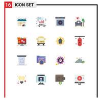 16 Creative Icons Modern Signs and Symbols of chat sofa play lamp website Editable Pack of Creative Vector Design Elements