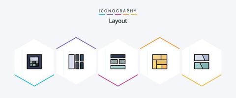 Layout 25 FilledLine icon pack including . image. image. frame. section vector