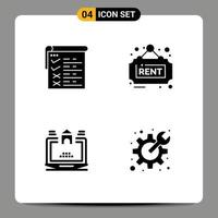 Modern Set of Solid Glyphs Pictograph of checklist home qa rent estate Editable Vector Design Elements