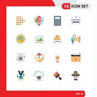 16 Thematic Vector Flat Colors and Editable Symbols of back wifi calculator iot internet Editable Pack of Creative Vector Design Elements