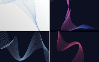 Collection of geometric minimal lines pattern set vector