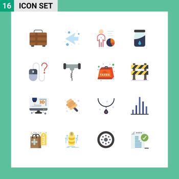 Set of 16 Modern UI Icons Symbols Signs for desktop computer data drug bottle Editable Pack of Creative Vector Design Elements