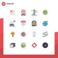 Set of 16 Modern UI Icons Symbols Signs for computer shop cell vehicles plus Editable Pack of Creative Vector Design Elements