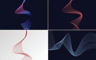 Collection of geometric minimal lines pattern set vector