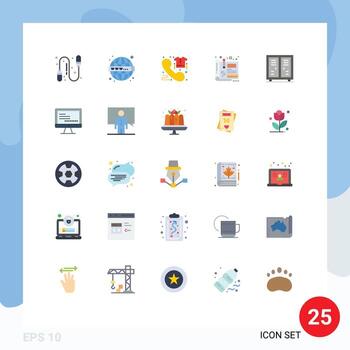 Mobile Interface Flat Color Set of 25 Pictograms of activities sketch commerce engineering blueprint Editable Vector Design Elements