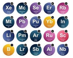 20 Preiodic table of the elements Icon Pack Design vector