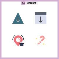 Group of 4 Flat Icons Signs and Symbols for career box arrange layout candy cane Editable Vector Design Elements