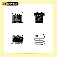 Pack of Modern Solid Glyphs Signs and Symbols for Web Print Media such as design map laptop shrit quest Editable Vector Design Elements