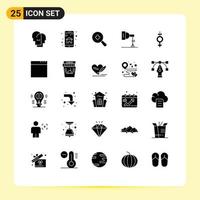 Pictogram Set of 25 Simple Solid Glyphs of ribbon gender expanded studio photo Editable Vector Design Elements