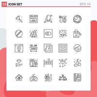 25 User Interface Line Pack of modern Signs and Symbols of earth per air pay pollution Editable Vector Design Elements