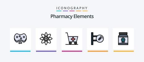 Pharmacy Elements Line Filled 5 Icon Pack Including medical . medical . soup. medical. Creative Icons Design vector