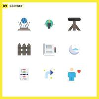 Universal Icon Symbols Group of 9 Modern Flat Colors of doctor interior identity garden fence barricade Editable Vector Design Elements