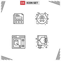 4 Creative Icons Modern Signs and Symbols of report tool presentation halloween funds Editable Vector Design Elements