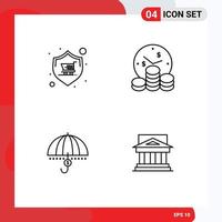 Pictogram Set of 4 Simple Filledline Flat Colors of buy funds store investment financial Editable Vector Design Elements