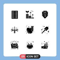 9 iconos creativos signos y símbolos modernos de herramientas computación dinero seguridad en la nube elementos de diseño vectorial editables vector
