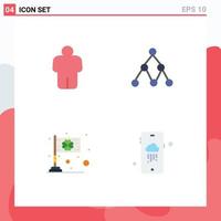 Editable Vector Line Pack of 4 Simple Flat Icons of man irish link day mobile Editable Vector Design Elements