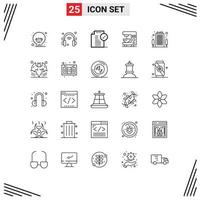 25 Thematic Vector Lines and Editable Symbols of building home approve electric office Editable Vector Design Elements