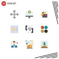 Set of 9 Modern UI Icons Symbols Signs for communication layout hardware gauge wedding Editable Vector Design Elements