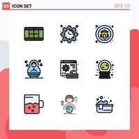 9 Creative Icons Modern Signs and Symbols of future gear real estate keyboard digital Editable Vector Design Elements