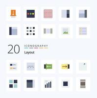 20 Layout Flat Color icon Pack like layout menu touch list layout vector