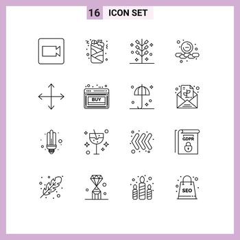 Paquete de 16 esquemas de interfaz de usuario de signos y símbolos modernos de direcciones web cracker elementos de diseño vectorial más pequeños y menos editables vector