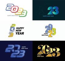 Big Collection of 2023 Happy New Year symbols Cover of business diary for 2023 with wishes vector