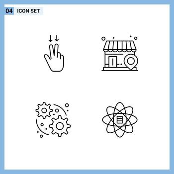 Concepto de 4 líneas para sitios web, móviles y aplicaciones, datos de dedos, datos de desarrollo empresarial, elementos de diseño vectorial editables vector