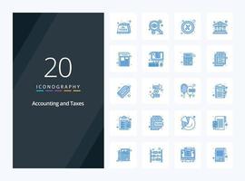 20 Taxes Blue Color icon for presentation vector