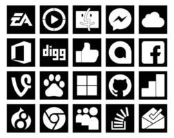 20 Social Media Icon Pack Including google analytics delicious office baidu facebook vector