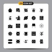 Set of 25 Modern UI Icons Symbols Signs for cost video budget multimedia report Editable Vector Design Elements