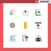 conjunto de 9 iconos modernos de ui símbolos signos para educación dvd horror cd imprimir elementos de diseño vectorial editables vector