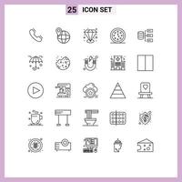 25 Creative Icons Modern Signs and Symbols of servers timer premium time clocks Editable Vector Design Elements