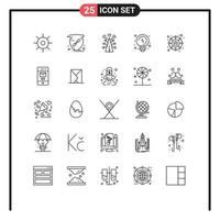 25 Creative Icons Modern Signs and Symbols of connections solutions shield brainstorming valentine Editable Vector Design Elements