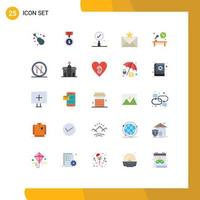 Set of 25 Modern UI Icons Symbols Signs for election favorites business favorites email Editable Vector Design Elements