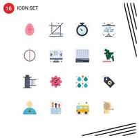 Group of 16 Modern Flat Colors Set for antialiasing strategy tools market stopwatch Editable Pack of Creative Vector Design Elements