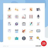 Modern Set of 25 Flat Colors Pictograph of cv clipboard check application finance Editable Vector Design Elements