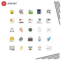 Set of 25 Modern UI Icons Symbols Signs for search engine budget estimate analysis grid Editable Vector Design Elements