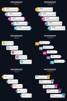 Vector 6 Infographics Pack Presentation slide template 5 Steps cycle diagrams and timelines