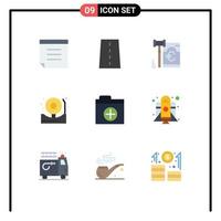 paquete de iconos de vector de stock de 9 signos y símbolos de línea para nuevos elementos de diseño de vector editables de alerta de incendio de euro