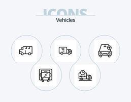 paquete de iconos de línea de vehículos 5 diseño de iconos. . camión. entrega. transporte. entrega vector