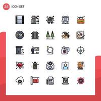 Modern Set of 25 Filled line Flat Colors and symbols such as private locked gifts gdpr shopping Editable Vector Design Elements