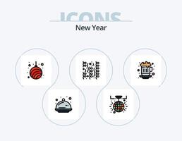 paquete de iconos llenos de línea de año nuevo 5 diseño de iconos. . Año nuevo. VIP. cuenta regresiva. estrellas vector