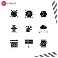 Universal Icon Symbols Group of 9 Modern Solid Glyphs of optimize success preference eye charts Editable Vector Design Elements