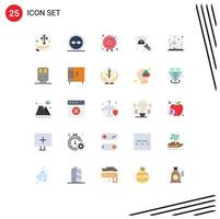 Set of 25 Modern UI Icons Symbols Signs for search management glasses business target Editable Vector Design Elements