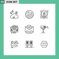 9 Universal Outline Signs Symbols of draft web edit web hosting Editable Vector Design Elements