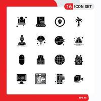 16 iconos creativos signos y símbolos modernos de spy hacker halloween detective tree elementos de diseño vectorial editables vector