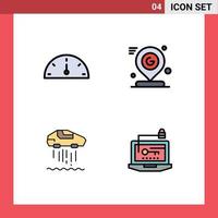 Modern Set of 4 Filledline Flat Colors Pictograph of dashboard personal google location technolody Editable Vector Design Elements