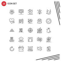 25 Creative Icons Modern Signs and Symbols of record day advertising science lab science Editable Vector Design Elements